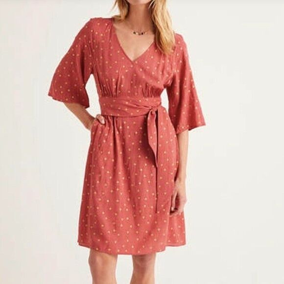 Boden Size 2 Dominique Polka Dot Belted Dress-Pockets-3/4 Raglan Sleeve - Picture 1 of 10